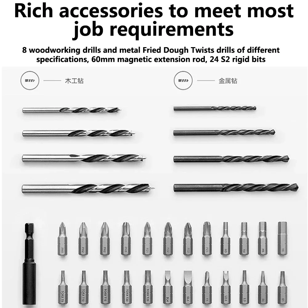 ไขควงไฟฟ้าไร้สายแบบชาร์จไฟได้สำหรับใช้ในบ้านสว่านไฟฟ้าเครื่องมือไขควง Bor listrik ไร้แปรงถ่าน