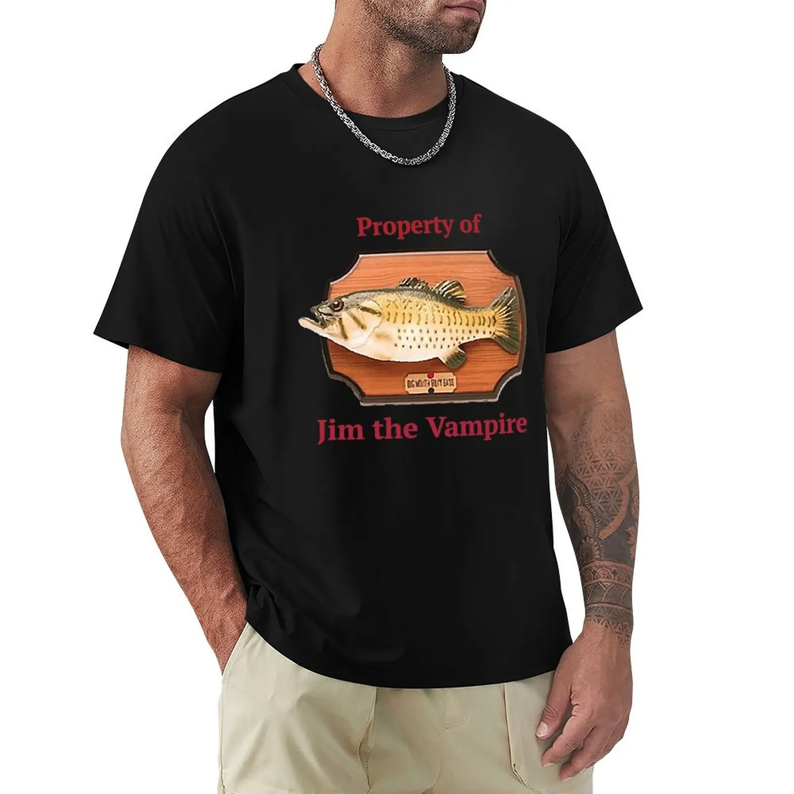 

Jim the vampire and Billy Bass T-Shirt Gym Exercise Short Sleeve T-Shirt