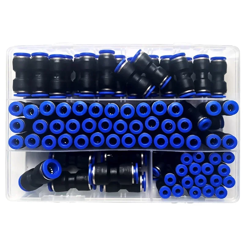 Boxed Pneumatische Fitting Rechte Push Plastic Connector 4/6/8/10/12mm luchtpijp Connector PU Luchtslang Buis PU4 PU6 PU8 PU10 PU12