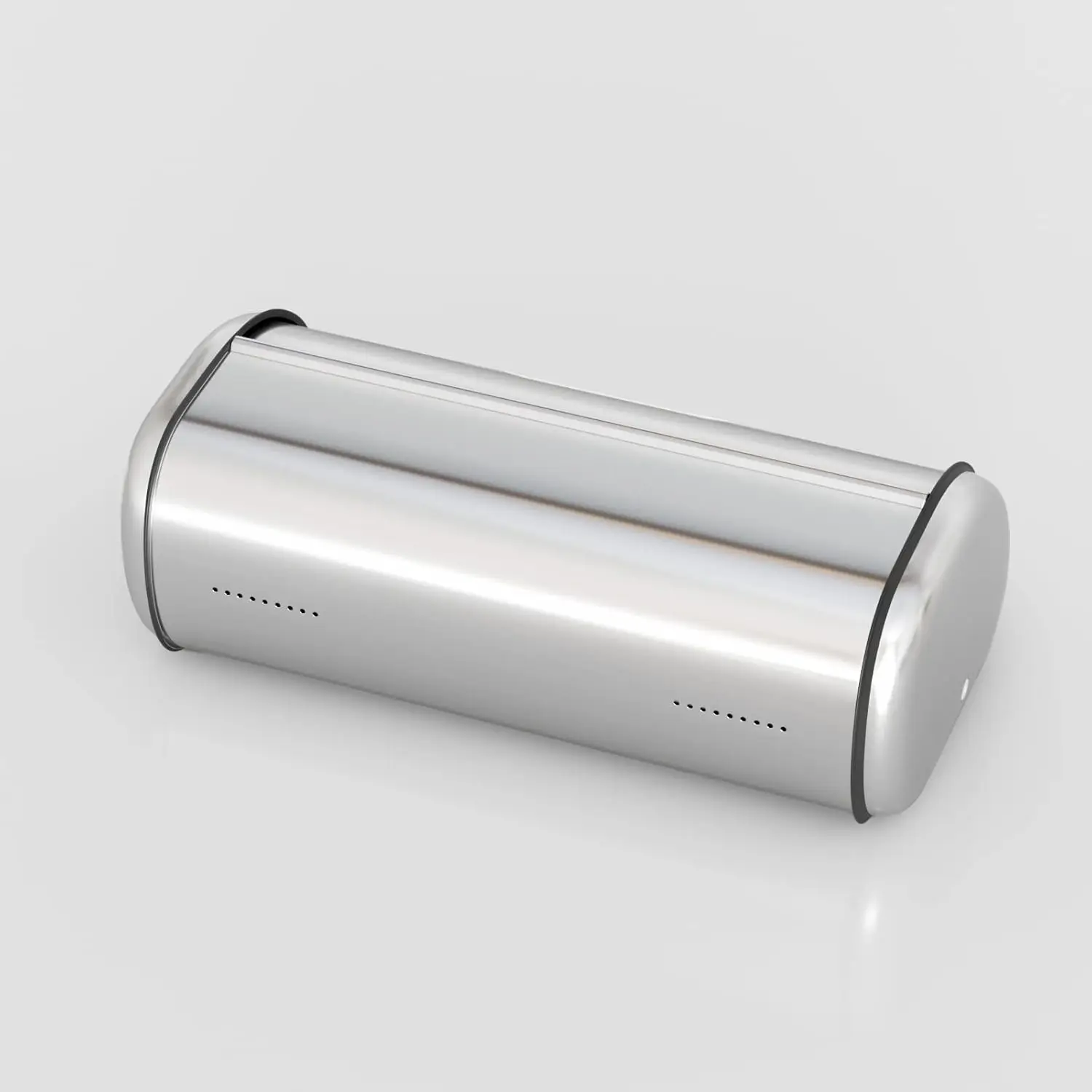 Stainless Steel Bread Storage Box with Roll-Up Lid, Large Capacity 17x11x7.5 Inches for Kitchen Countertop