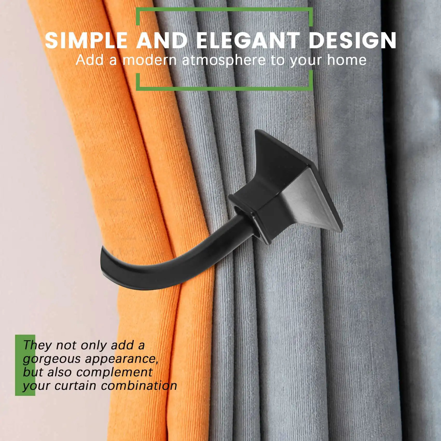 مجموعة F-3C مكونة من ستائر زخرفية معدنية مربعة الشكل، ستائر نافذة مثبتة على الحائط لغرفة النوم وغرفة المعيشة والمكتب