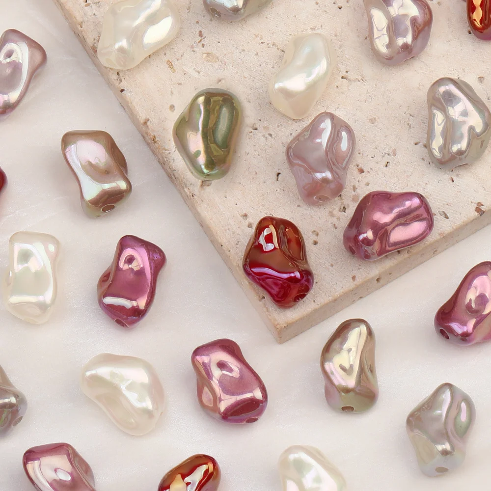 

Cordial Design 100Pcs 10*16MM DIY Beads/Aurora Effect/Irregular Shape/Imitation Pearl/Hand Made/Jewelry Findings & Components