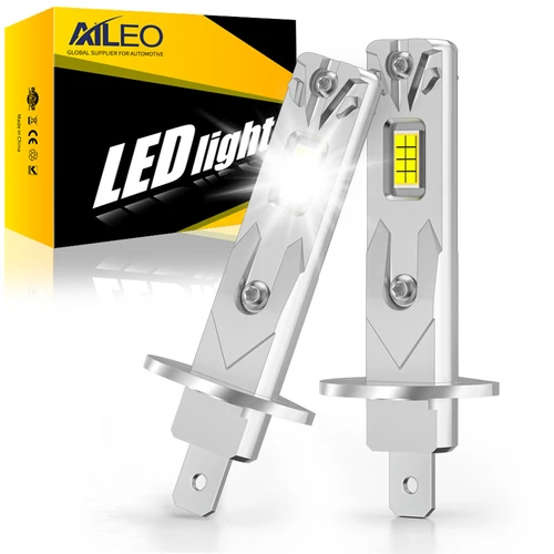 AILEO 2 uds 200W 20000LM H1 6500K 4300K 3000K bombilla de luces LED para faros diseño de tamaño Mini inalámbrico para lámpara de coche CSP 7035 Plug & Play