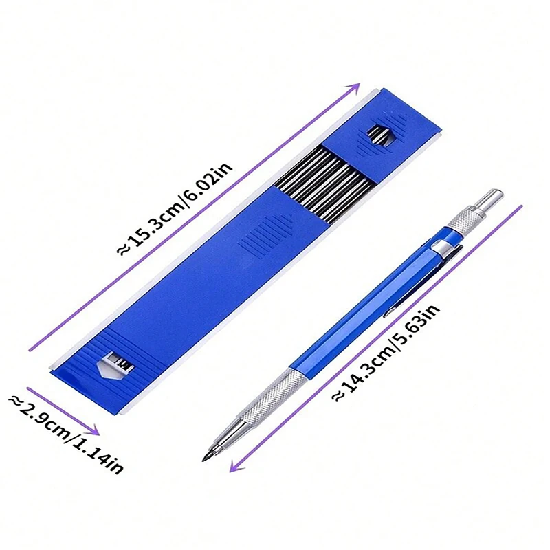 Bview Art 2.0mm Mechanical Pencil Set,1Pcs Artist Carpenter Drafting Pencils with12 Pieces Lead Refill for Writing,Art Sketching image 6