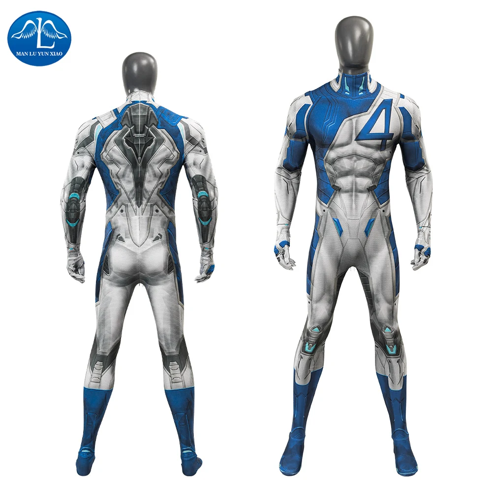 

Fantastic Cosplay The Fantastic Four First Steps Mister Fantastic Tight Jumpsuit Halloween Costume Adult Superhero Costume