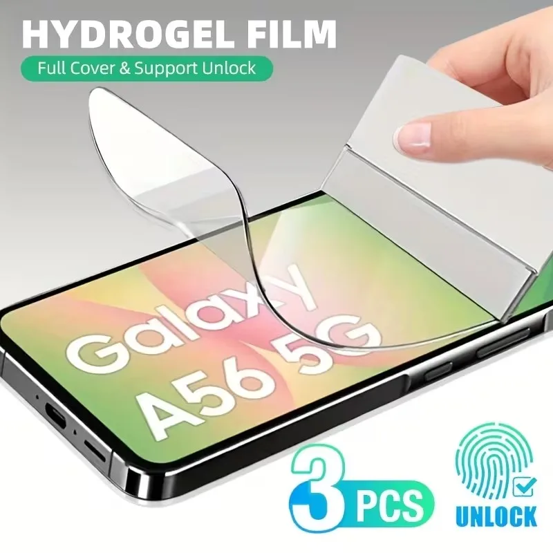 3PCS HD Soft Film for Samsung Galaxy A56 A55 A54 A26 A35 A26 A25 A16 A15 A14 A34 A13 5G Screen Protector Film Not Glass