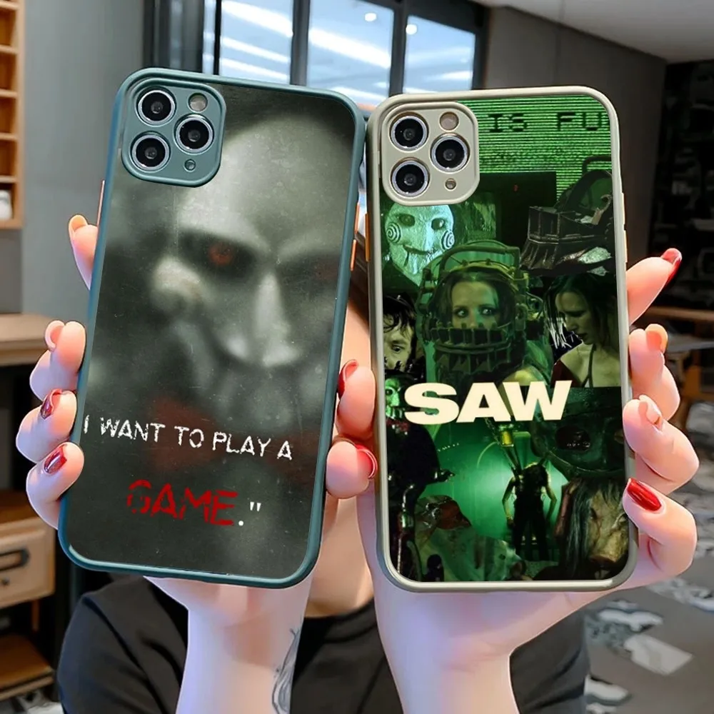 Saw Jigsaw Killer Hhorror Phone Case For IPhone 14 11 12 13 Mini Pro Max 8 7 Plus X XR XS MAX Translucent Matte Cover