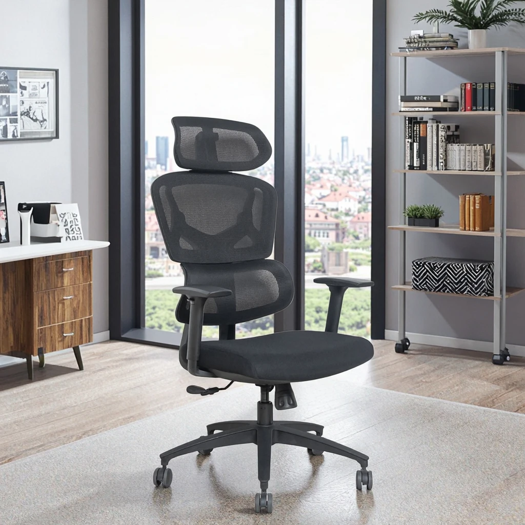 

ZC01 Hot New Design Ergonomic Office Chair with Lift Feature Mesh Waist & Headrest Iron Material for Executives