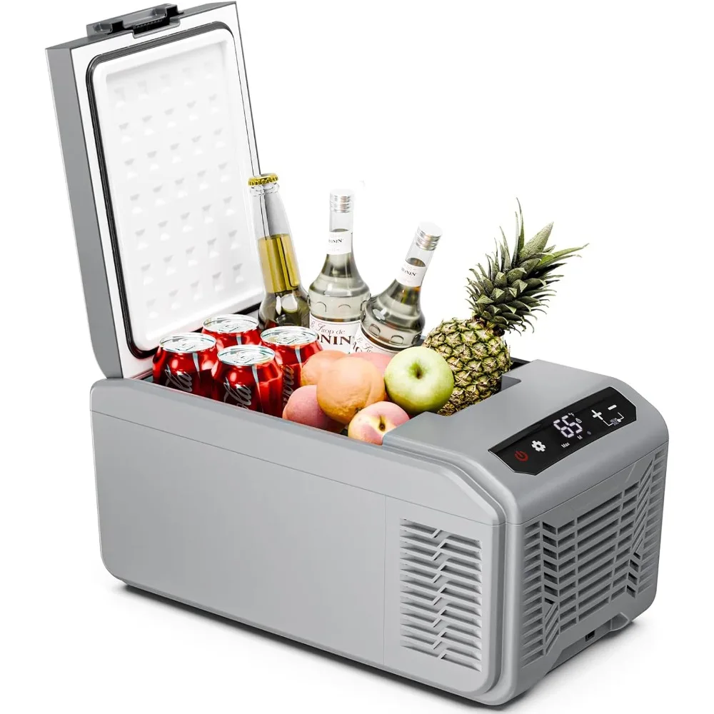ثلاجة سيارة، ثلاجة سيارة 12 فولت، 16 كيو تي، ضاغط فريزر محمول، مبرد كهربائي للسيارة، لوحة تحكم مع قفل #2