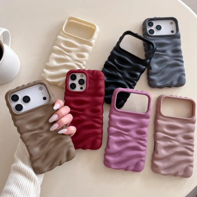 Soft Candy Wavy Pattern Phone Case For iPhone 17 17promax 16 11 12 13 14 15 Pro Max 14plus 15plus 17Air Shockproof Bumper Cover