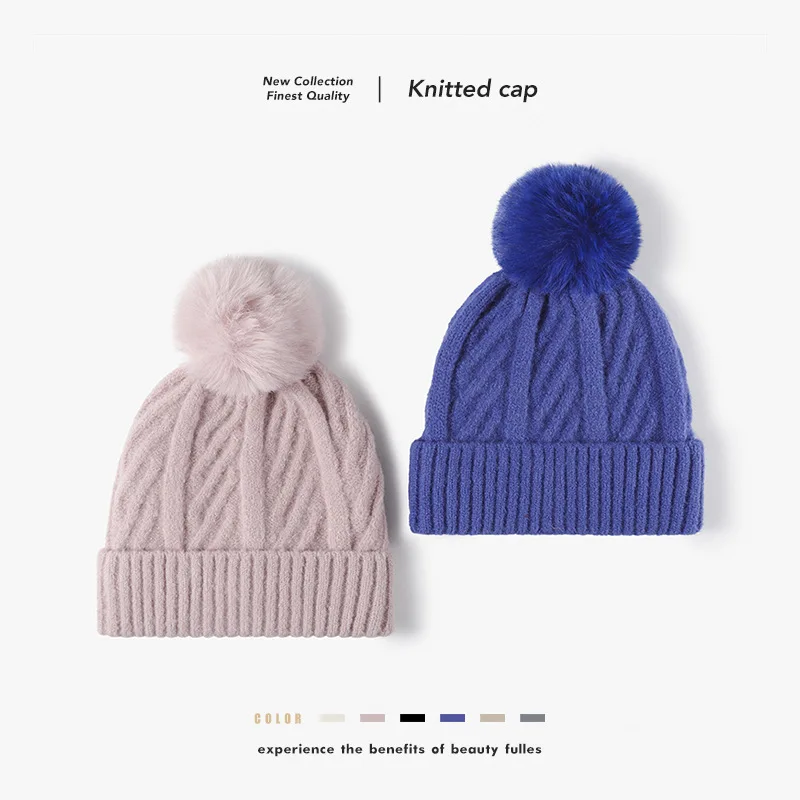 

Beanie Men's women's Velvet Jacquard Brimless Hats Outdoor Warm Thick Woolen Cap Versatile Cold Hats Ear Protection Woolen Hat