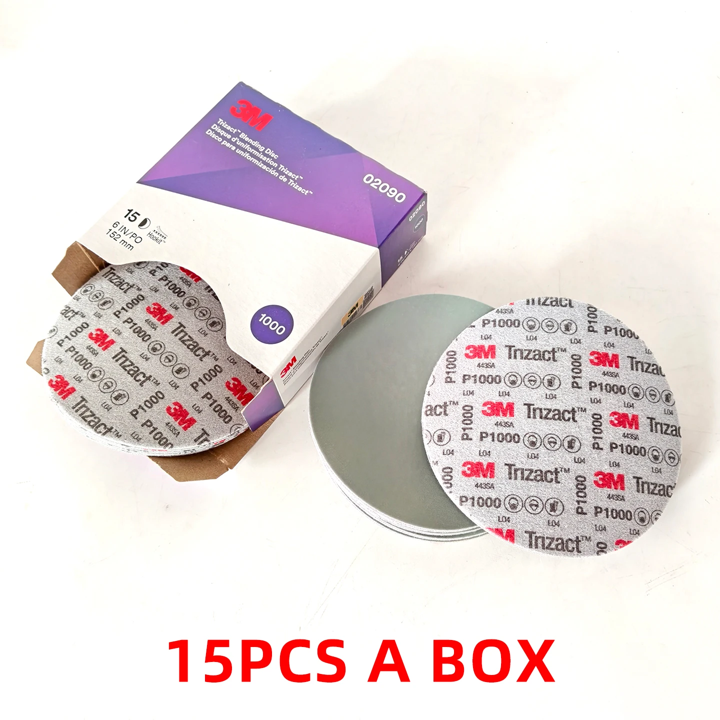 3M 02090 الهرم 6 بوصة الإسفنج الصنفرة 152 مللي متر 1000 حصى 4 مللي متر سميكة مناسبة لصنفرة السيارات وتلميع الخشب #3