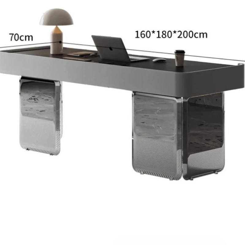 Desk light luxury modern home original designer slate desk Italian minimalist with drawers mirror office