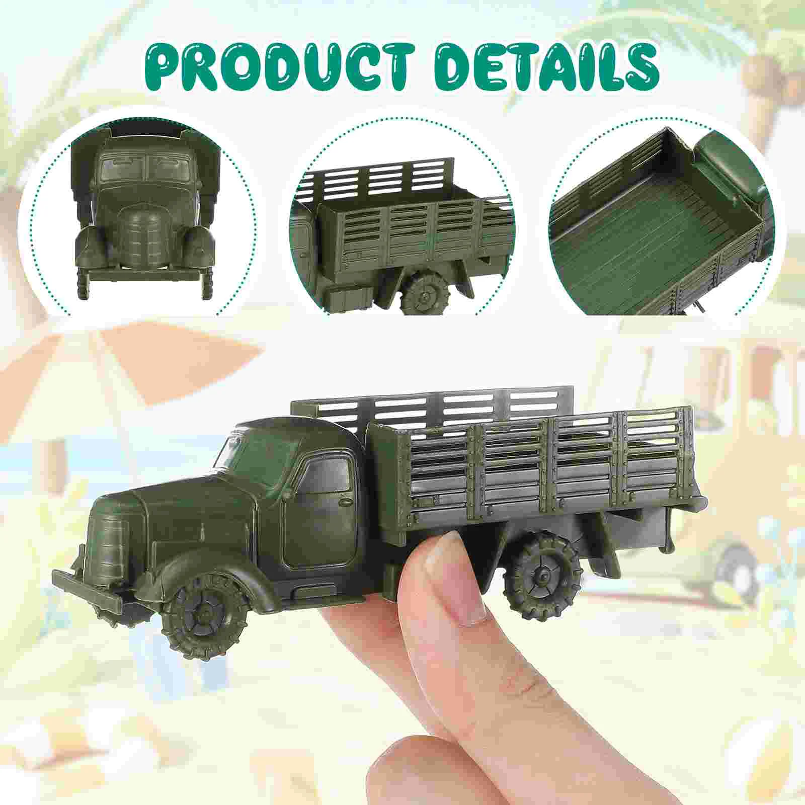 12 Pcs Die- Cast Toy Truck Vehicle Model Toys Stickers for Kids Interesting Children Plaything Dark Green