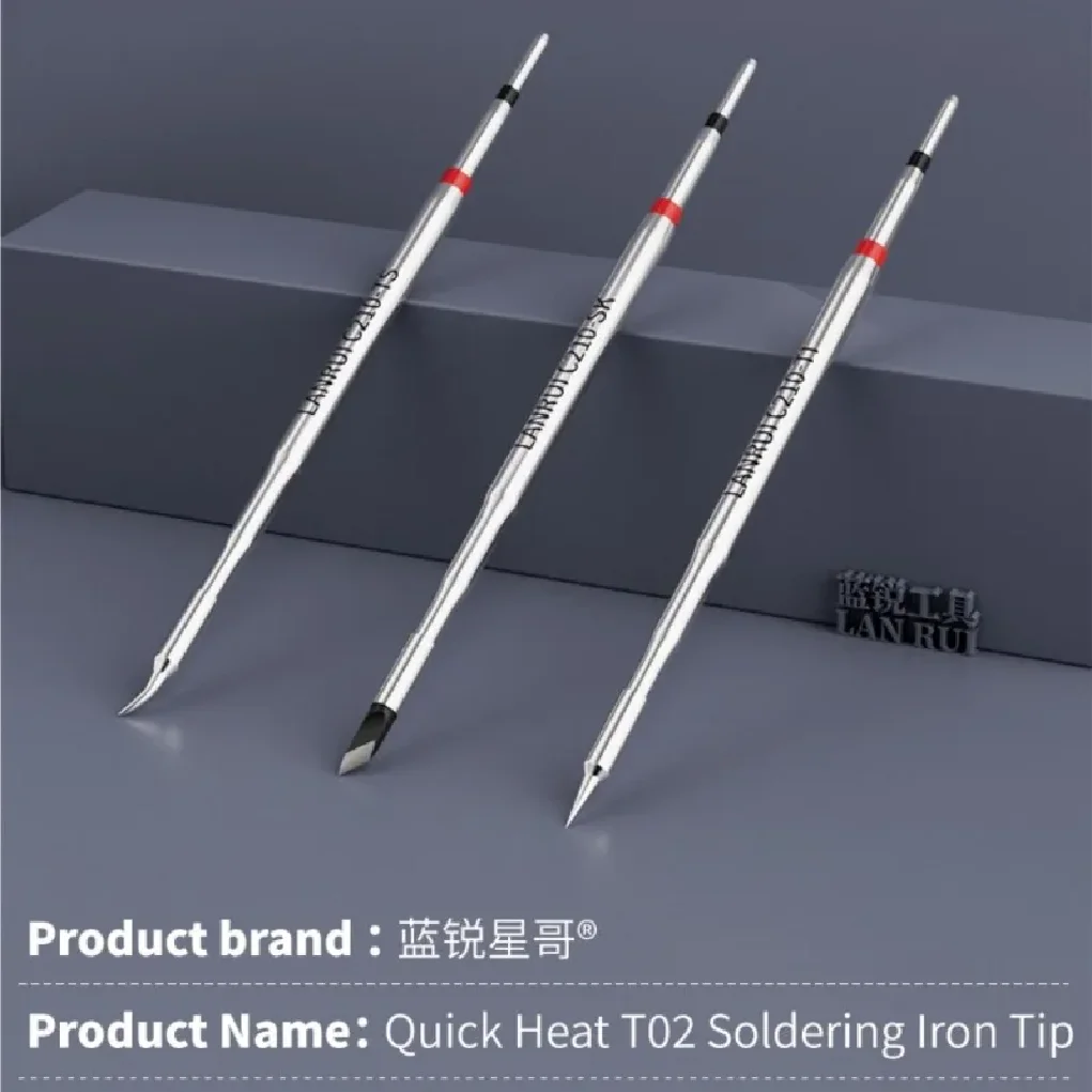LANRUI T02 C210 Anti-Corrosion Soldering Tip Fast Warm Up Fine Point Tip Phone Mainboard Flying Line Repair Welding Head