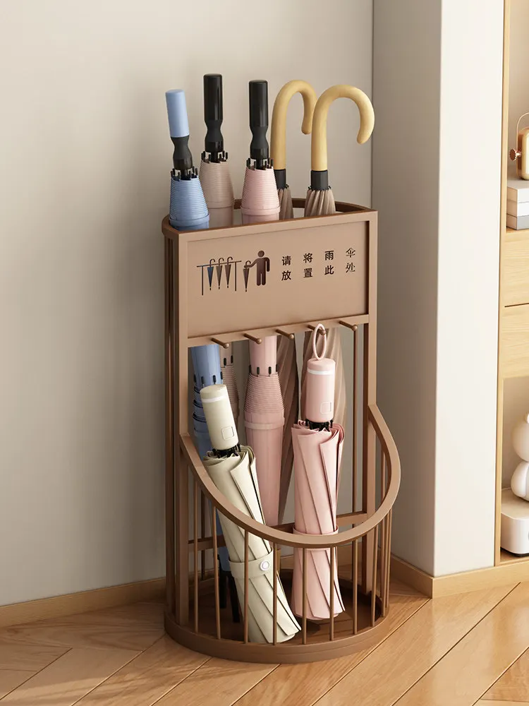 Umbrella Bucket Placement Shelf Home Door Umbrella Drain Rack Dual Storage Of Long And Short Handled Umbrellas Rain Gear