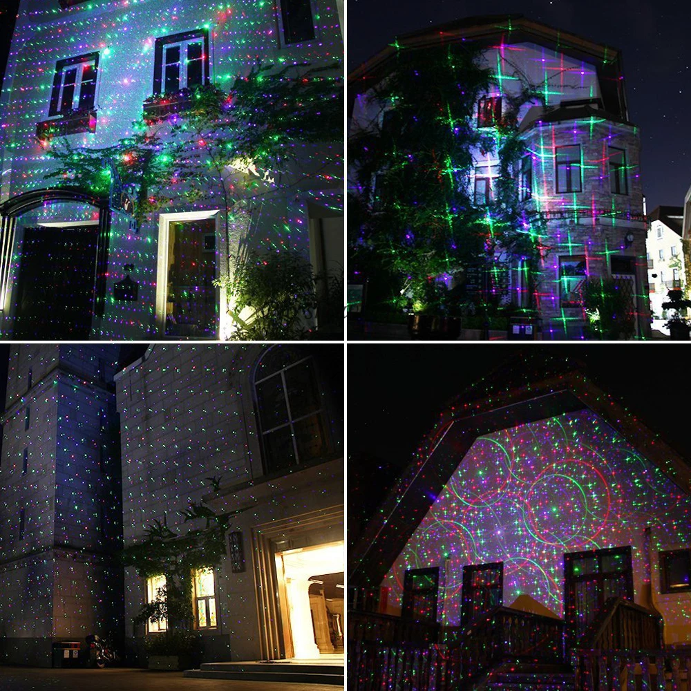 Christmas Pattern Laser Lights Projector NEW Outdoor Garden Decorative Lawn Lights With Remote Control Halloween DJ Party Light