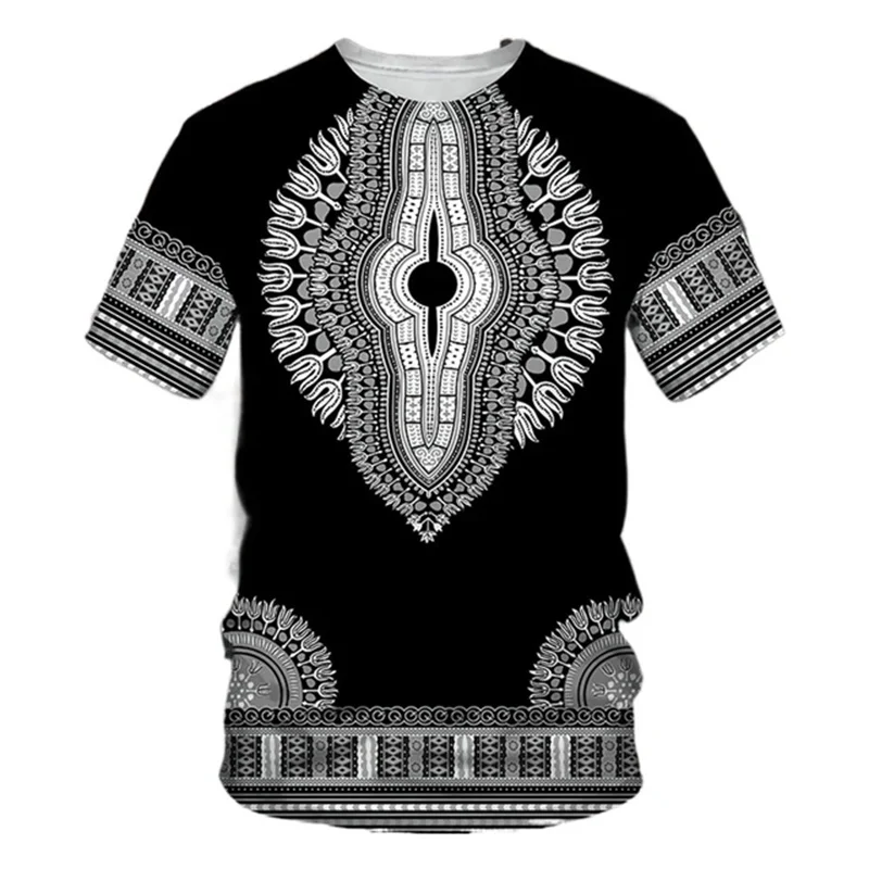 Summer Harajuku 3D Print African Dashiki Ethnic Patterns T Shirt For Men Kid Fashion Streetwear Tee Shirts Unisex Mens Clothing