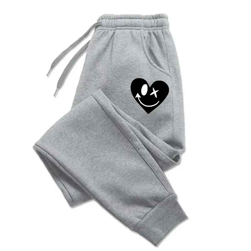

Love Smile Printed Woman Pant Comfortable WarmWarm Pocket Pants Woman Sportswear Women'S Pants Casual Woman Pant