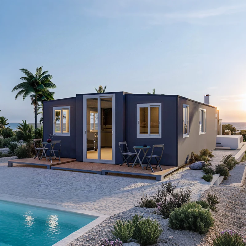 Waterproof Prefab Container House 3 Bedroom Luxury Modular Home 40FT Hotel Use Steel Sandwich Panel Contemporary Design
