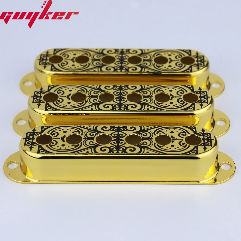 3pcs Single Coil Guitar Pickup Copper Cover Pole Spacing 52mm Window Flower Surface Available In Three Colors