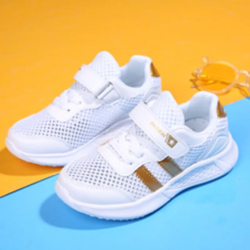 

2025 spring new single mesh breathable children's sports shoes children's trend outdoor leisure running shoes kids sneakers