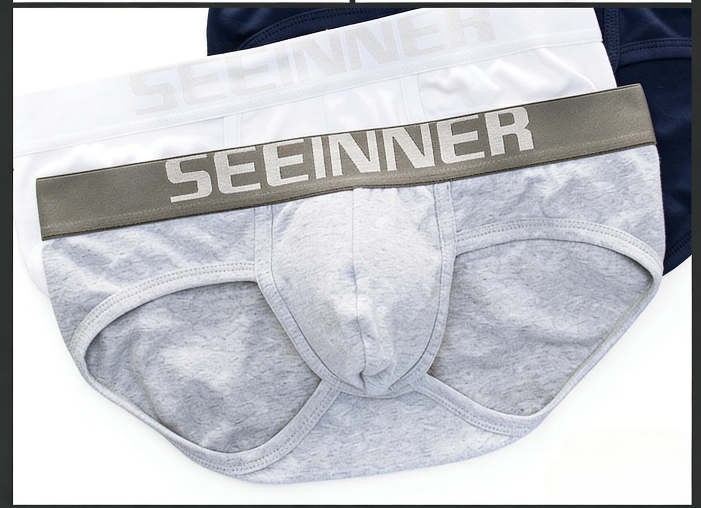 Men's Sexy Brief Cotton Breathable Comfortable Sweat Absorption Sports Underpants Teenager Low Waisted U Convex Piouch Underwear
