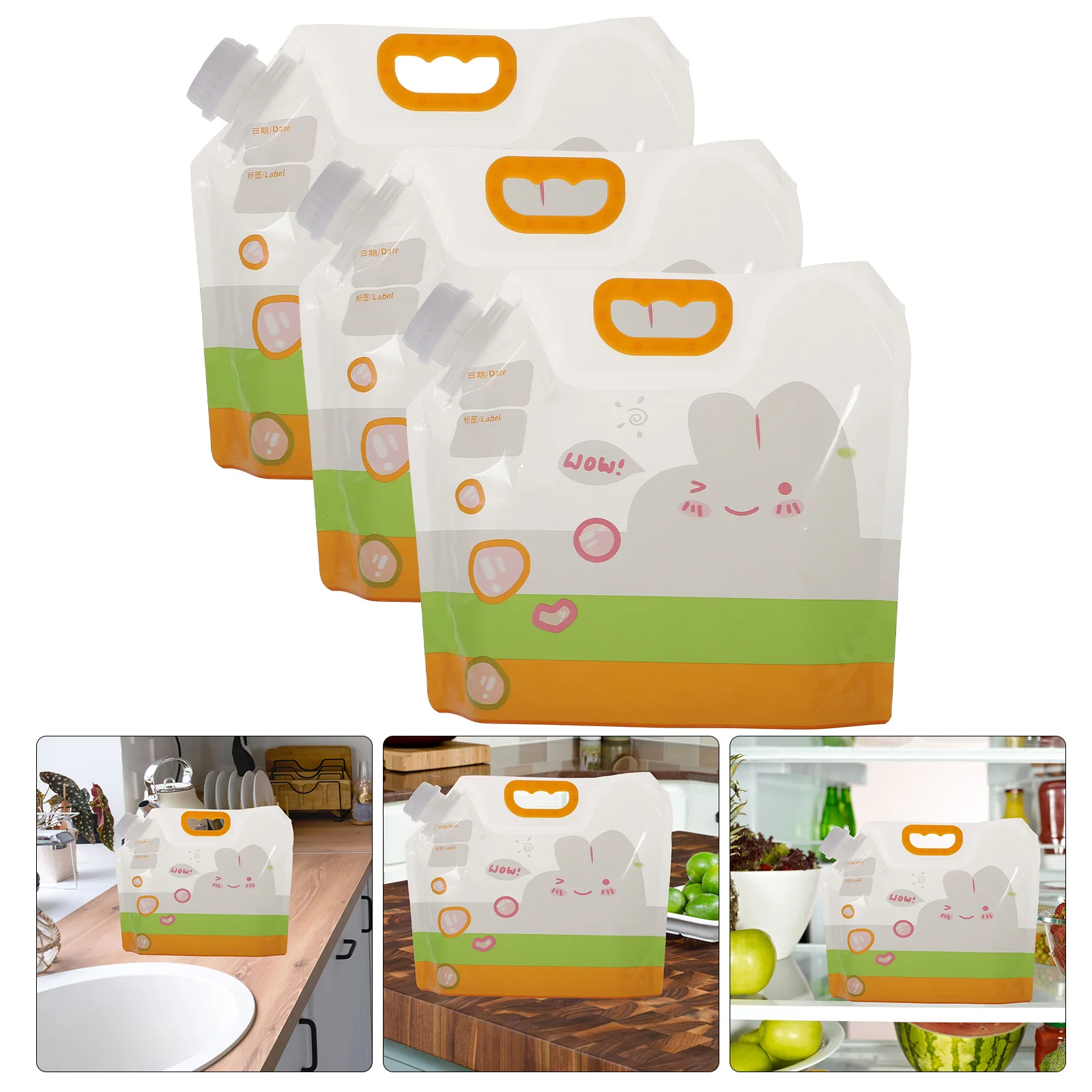 

3pcs Airtight Storage Bags Resealable Food Pouches For Coffee Tea Nuts Dried Flowers Grain Transparent Container With Handle