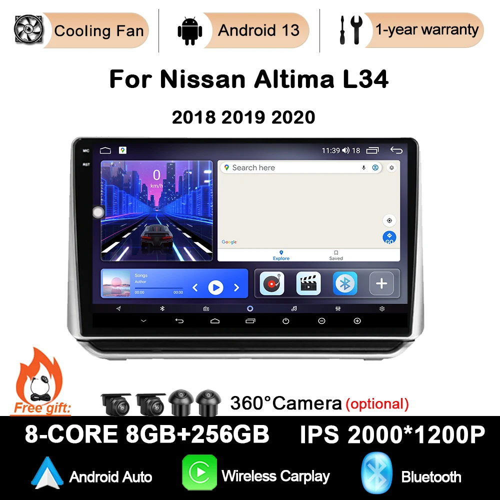 

10"Android 13 For Nissan Altima L34 2018 - 2020 Multimedia Car Screen Video Autoradio Navigation Stereo Radio No 2din Head Unit