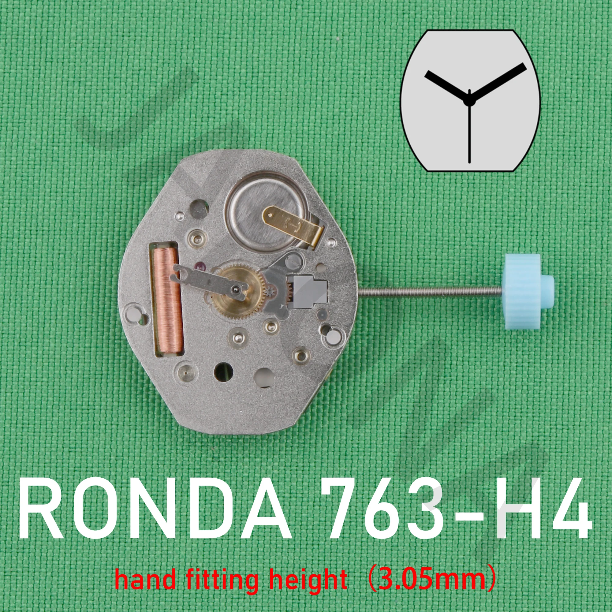 Ronda 763 무브먼트 수리 교체 부품 워치 무브먼트, Normtech 3 핸드 쿼츠 무브먼트 액세서리, 763-h4(3.05mm)