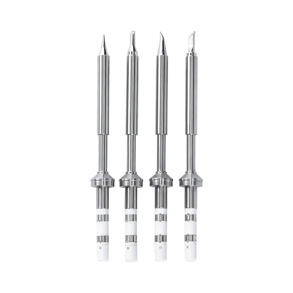 For DIY Electronics 4 PCS Pinecil V2 Tips Fast Heating Tips Secure Screw Installation Stainless Steel Construction