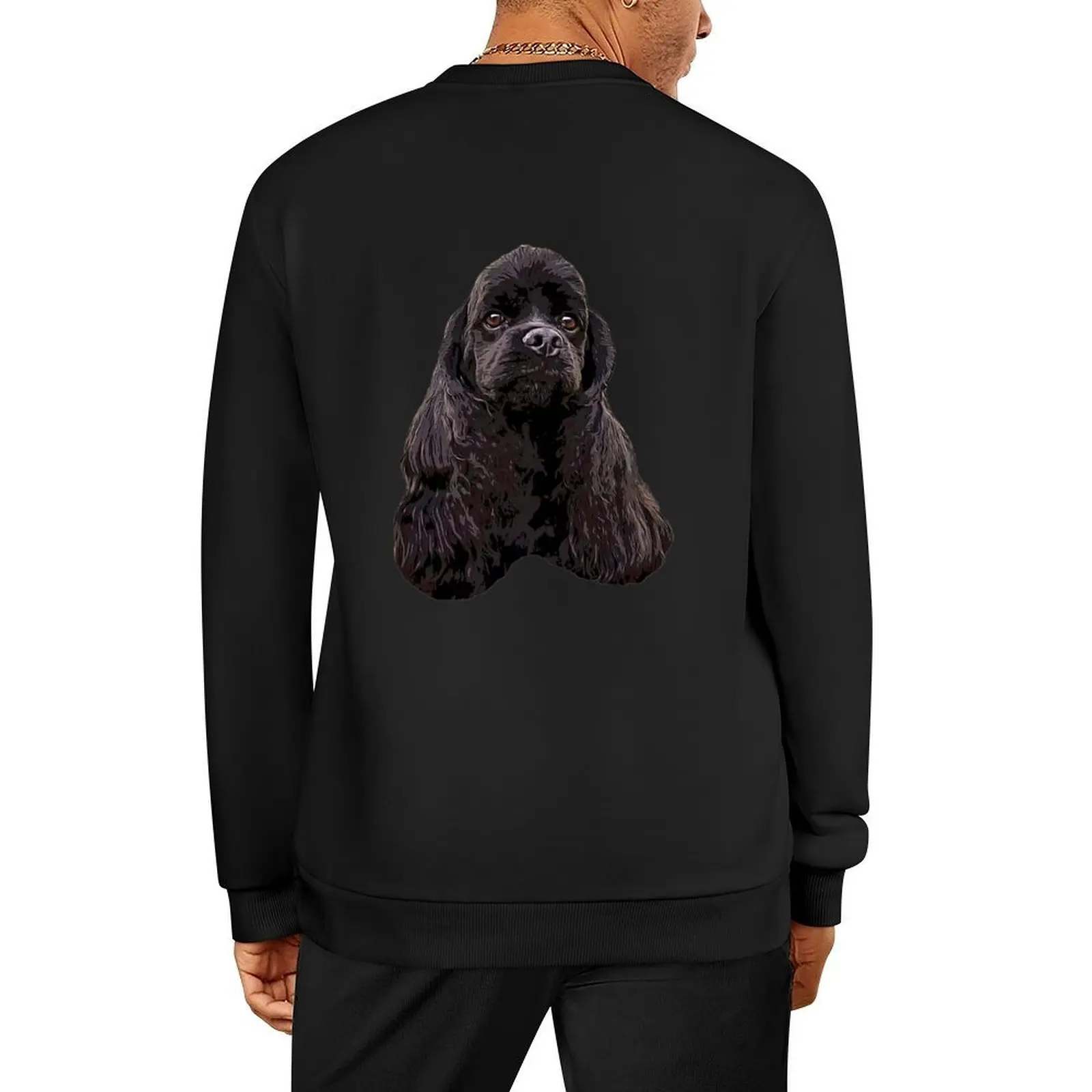 

American Cocker Spaniel Black Pullover graphic t shirts men fashion men anime clothes men's clothes sweatshirt