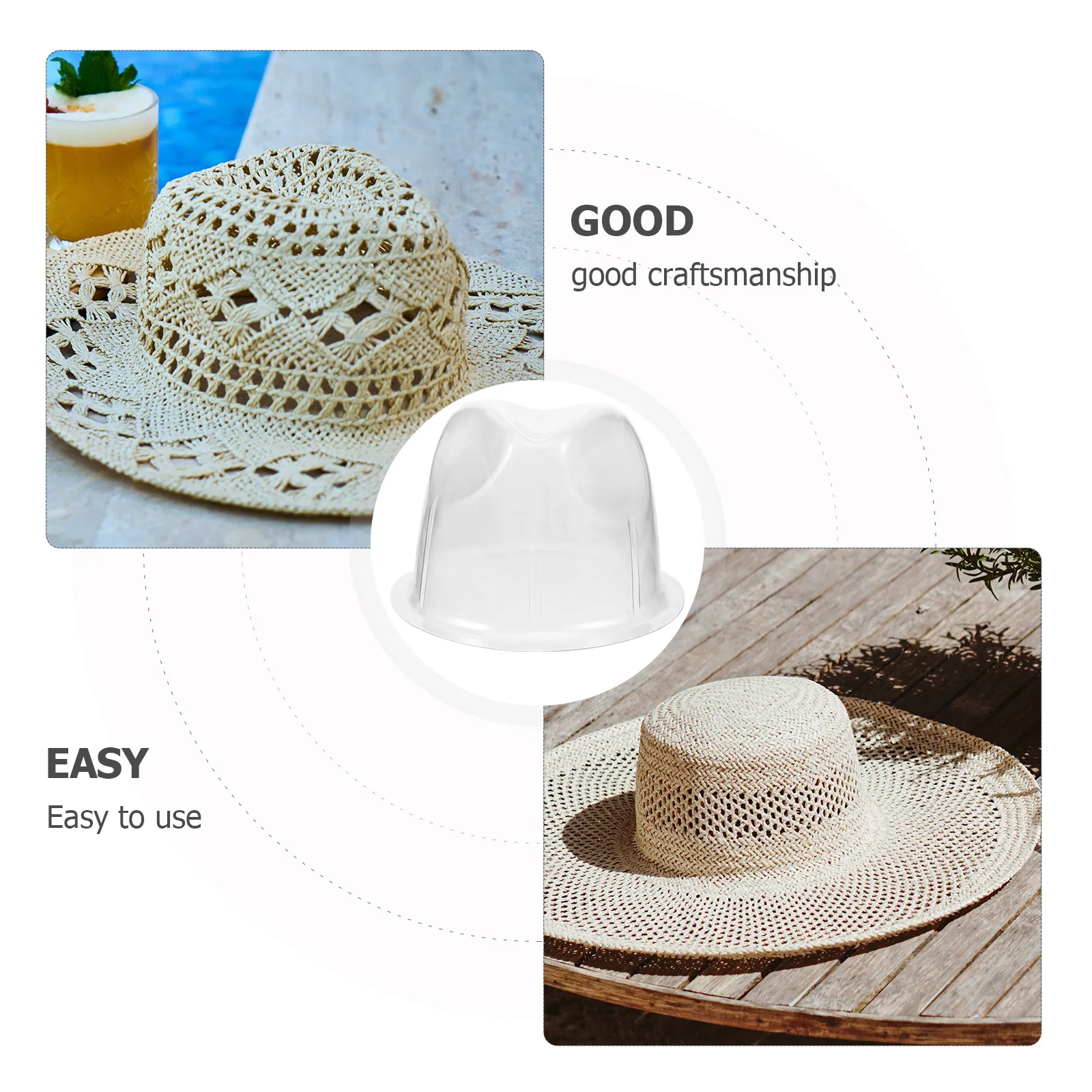 

10Pcs Plastic Hat Display Holders Good Touch Surface Convenient for Hat Shaping and Packing Plastic Caps Holders