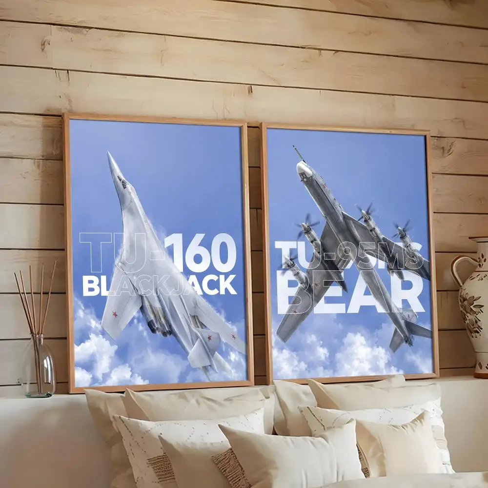 Russian Military Fighter Jet Su57 Poster Home Living Bed Room Bar Hallway Sticky Wall Art Printing Waterproof Aesthetic Decor