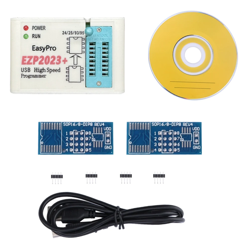 EZP2023 High-Speed USB SPI Programmer+12 Adapters  Spi Flash Programmer Usb 2.0 With Sop8 Sop16-Dip8 Chip Adapter ﻿