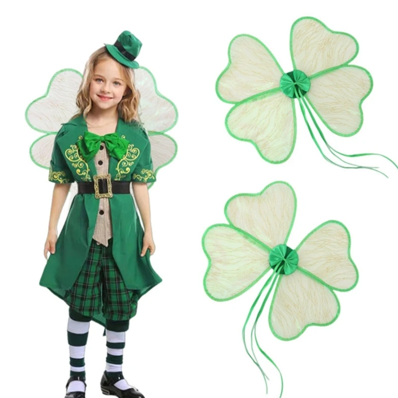 Irish Patricks Day Costume Green Four Leaf Clover Wing St. Patrick\'s Day Costume Accessories Leprechaun Wing