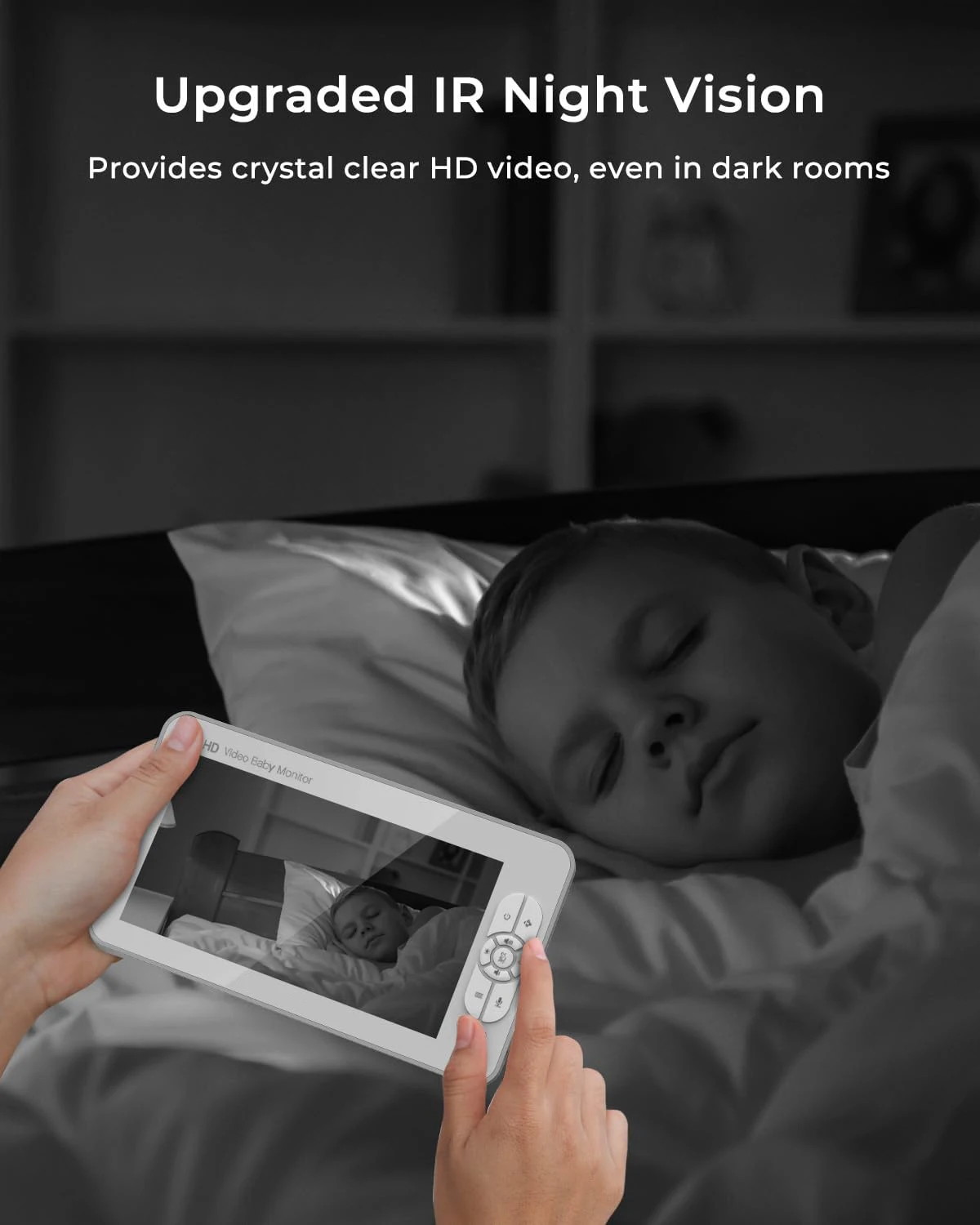 7" babyfoon met 2 camera's 4000 mAh batterij gesplitst scherm video babyfoon geen WiFi afstandsbediening pan-tilt-zoom automatisch nachtzicht