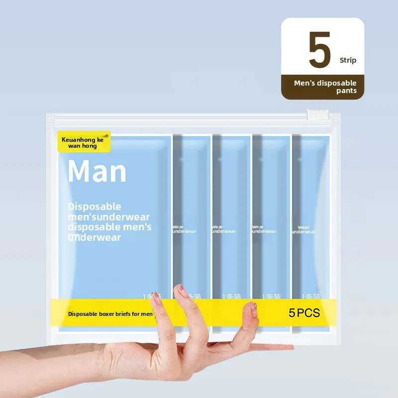 

Мужские одноразовые трусы для путешествий, 5 шт., бесшовные, хлопковые, со средней посадкой, однотонные, простые