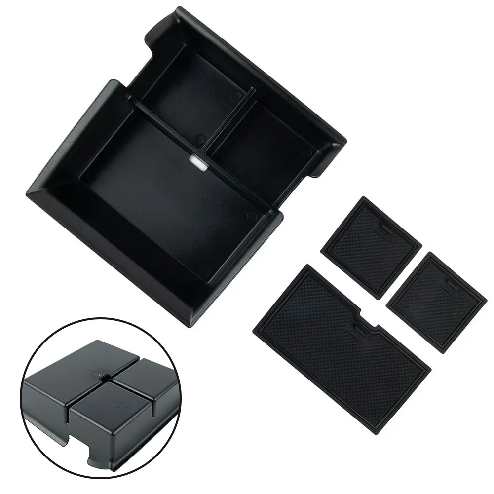 Car Storage Box Special Design Tray Shape Truck Parts Vintage Car Anti-slip Armrest Black Car Accessories Depth