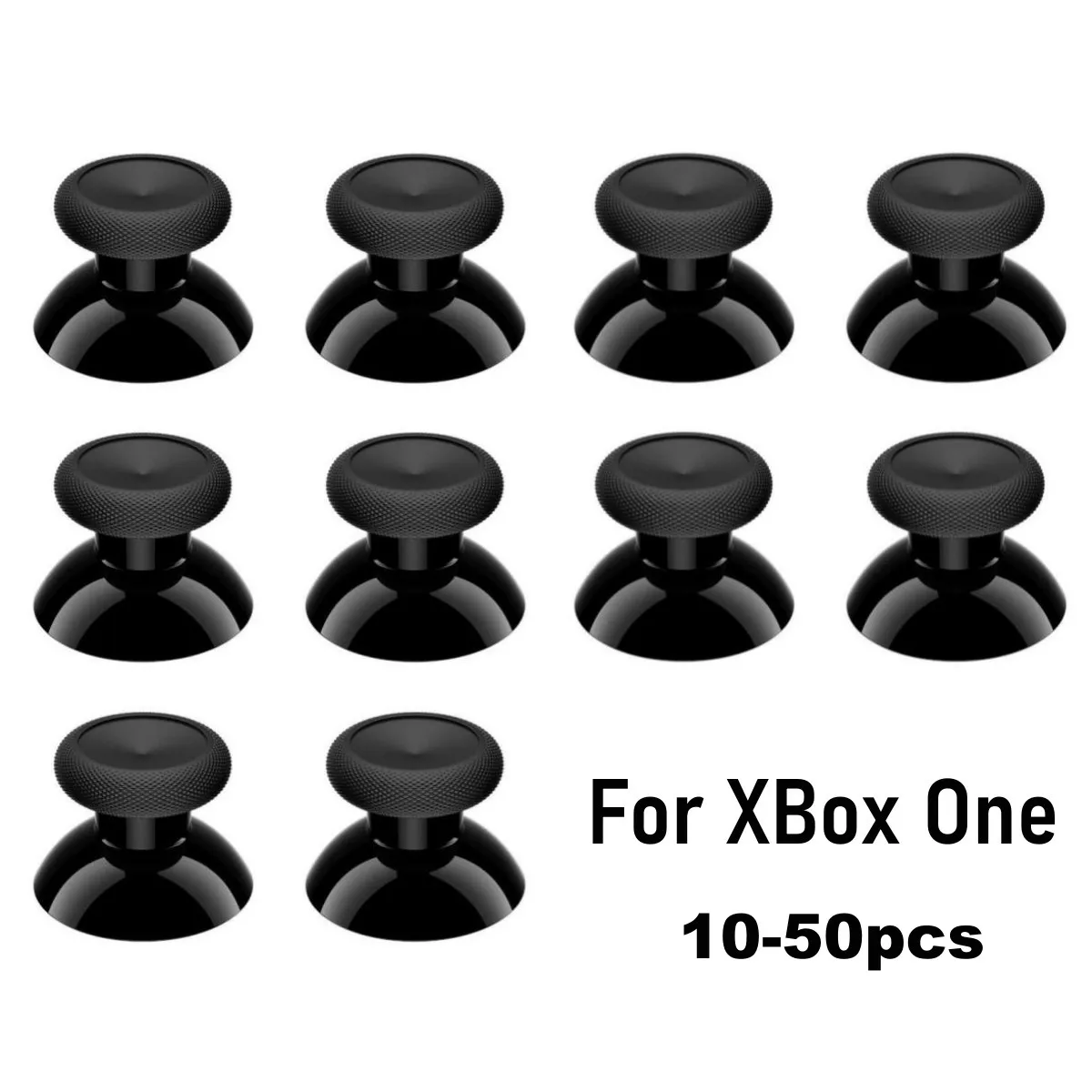 Substituição analógica Thumb Stick para Xbox Controller, Silicone preto, Thumbstick Grips, Caps Set, 10-50Pcs