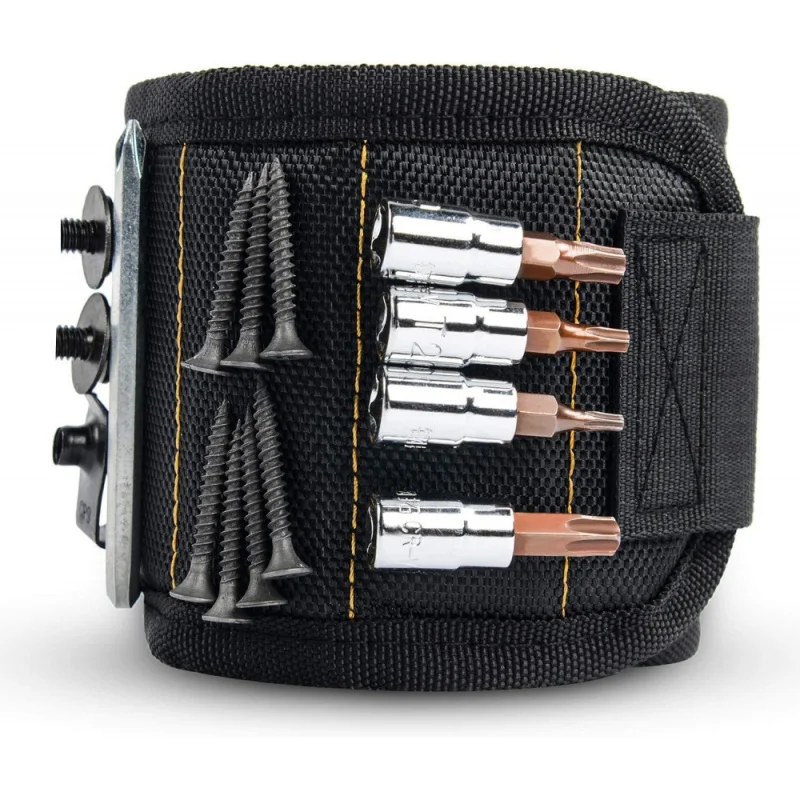 

1/2 Pcs Magnetic Wristband with 10 Strong Magnets - Screws/Nails/Bits Holder, Essential Tool for DIY, Handyman, Perfect Gift