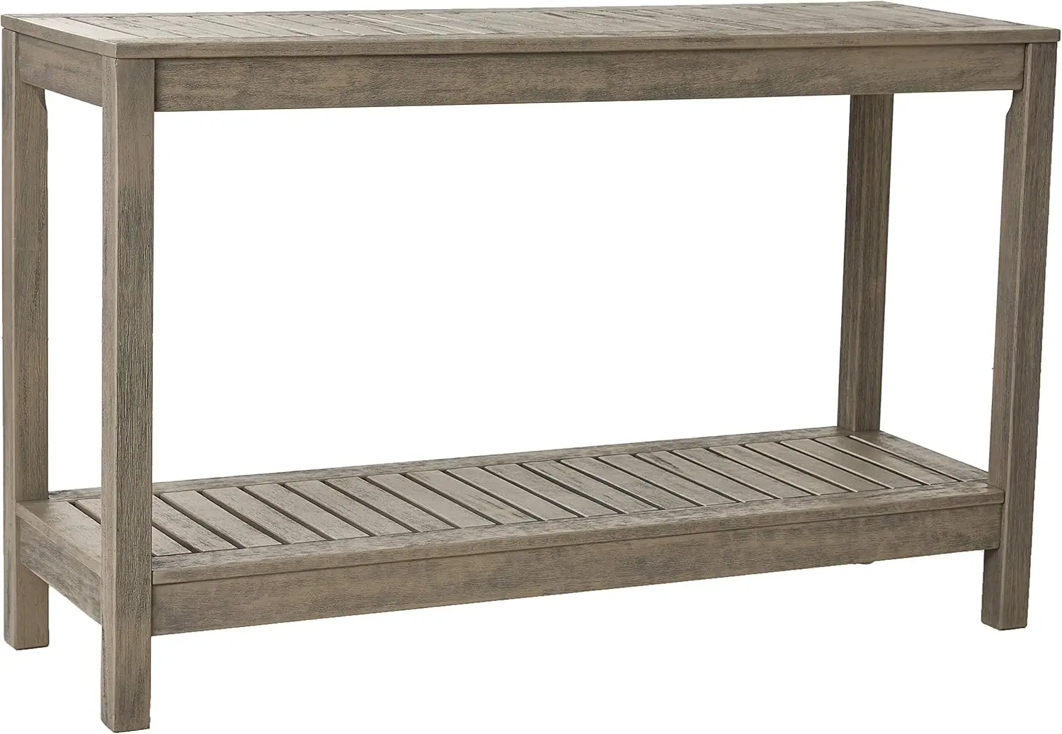 Cambridge Casual Solid Wood West Lake Outdoor Console Table, Weathered Gray