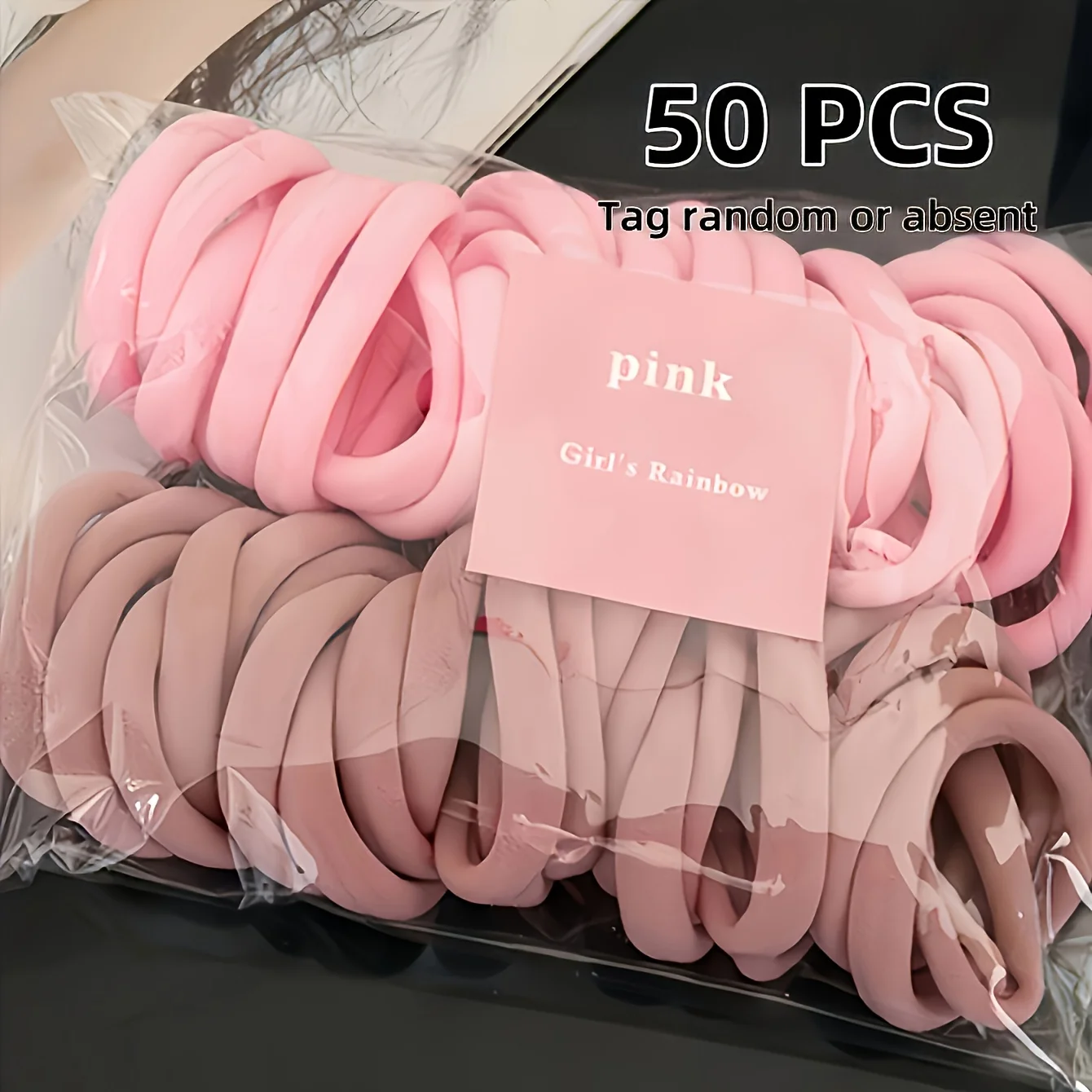 Women's Soft Pink Hair Ties - Non-Slip Grip Hair Bands Pastel Pink Hair for Everyday Gym  PartiesHair for Workout Essentials