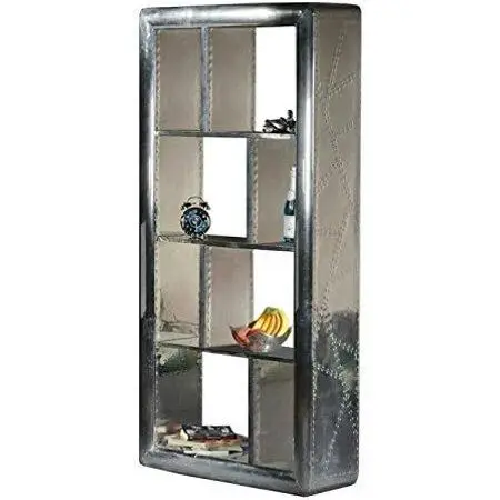 

Aviator Vintage Luxury Executive Industrial Aluminum Chair with Cooling, Loft Style Bookshelf, Suitable for Home Office