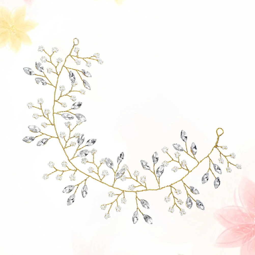 

Beads Headband Hair Accessories Bridal Headdress Smooth Surface Comfortable Elegant Style Rhinestone Wedding Party Prom