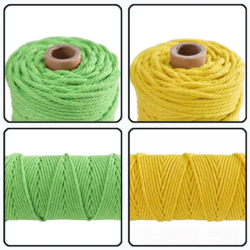 110 ياردة 100% القطن اليدوية بوهو ديكور 3 مللي متر الملونة الحبل حبل الموضوع الملتوية مكرامية سلسلة Diy بها بنفسك ديكور المنزل الزفاف العرض #4