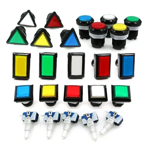 Tombol Tekan Permainan Arcade 12V Bohlam LED Persegi Bulat Segitiga Persegi Panjang dengan Sekrup 24mm untuk Bagian Pinball Mesin Ayun DIY 10 bagian pinball penjualan terbaik - №