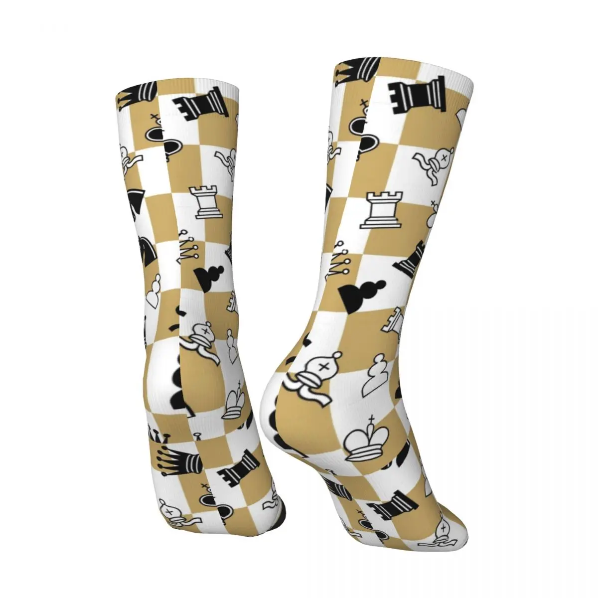 Checkerboard Chess Stockings Board Game Design Retro Socks Spring Anti-Slip Socks Ladies Running Sports Soft Socks