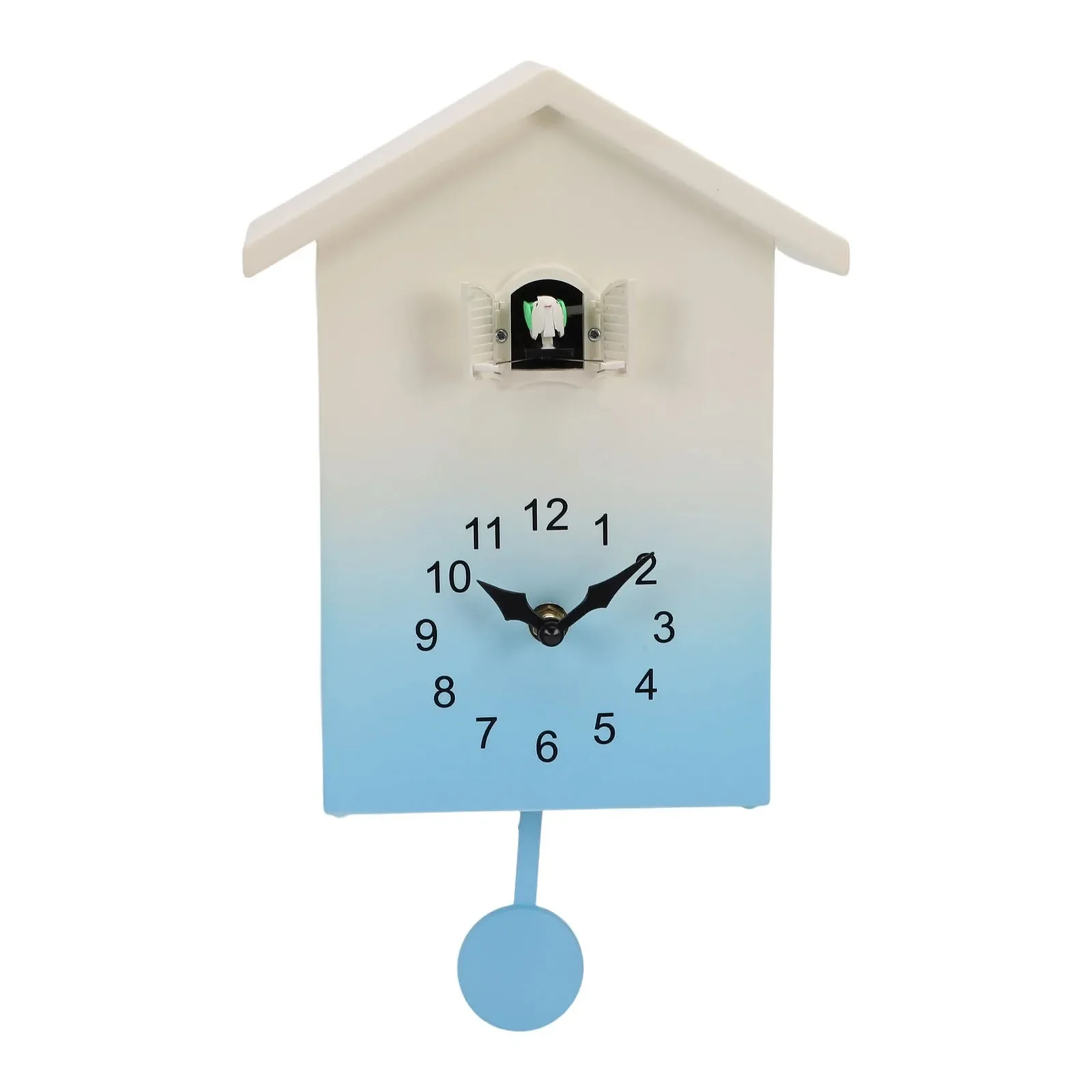 Cuckoo Clock With Cuckoo Bird Voices Pendulum Modern Battery Operated Hourly New
