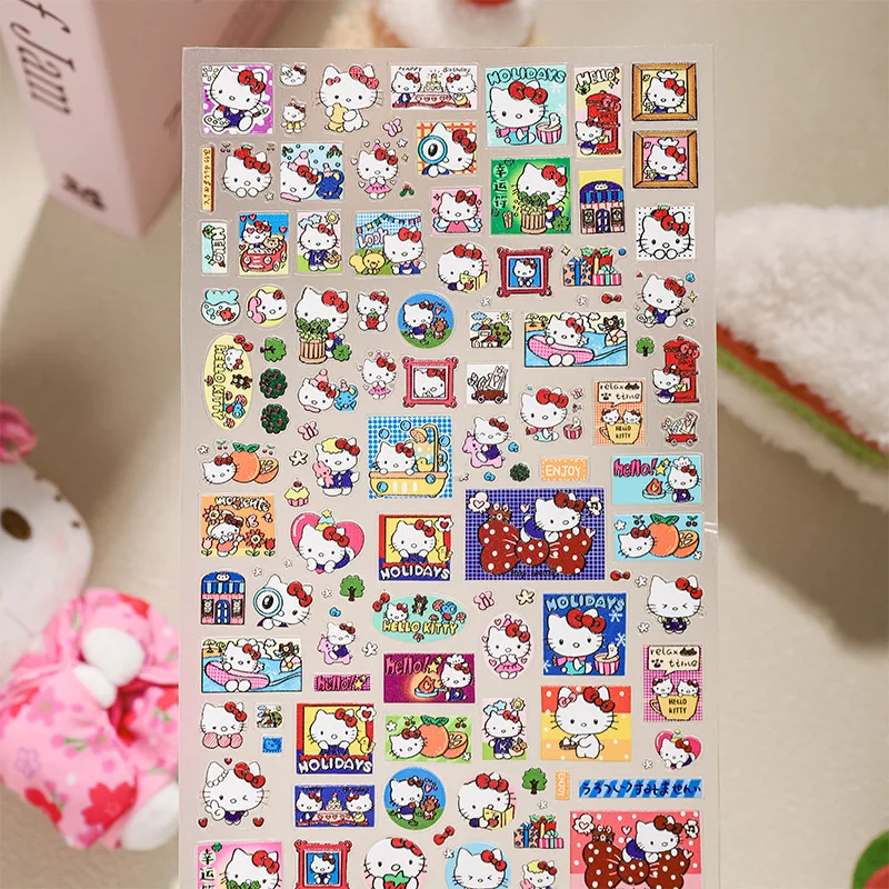 

Embossed Stickers K T Graffiti Hand-painted Stickers Hello Kitty Diary Photo Planning Diary Scrapbook DIY Decorative 6D Stickers